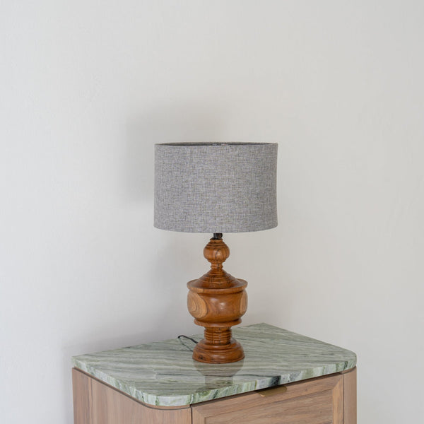 Classic Turned Wood Table Lamp Perspective View 2