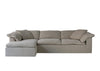 Cloud Linen and Feather Sofa (Left Chaise) White Background View 