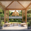 Coast Bell Rattan Pendant Light Front Perspective View 2