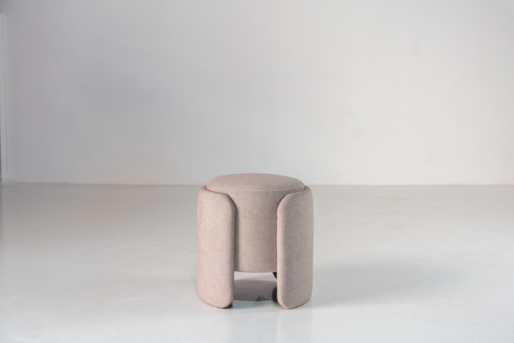 Column Upholstered Stool Front View 1