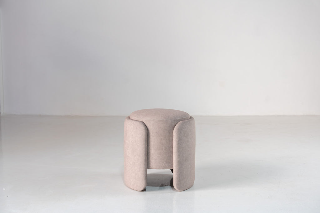 Column Upholstered Stool Front View 2