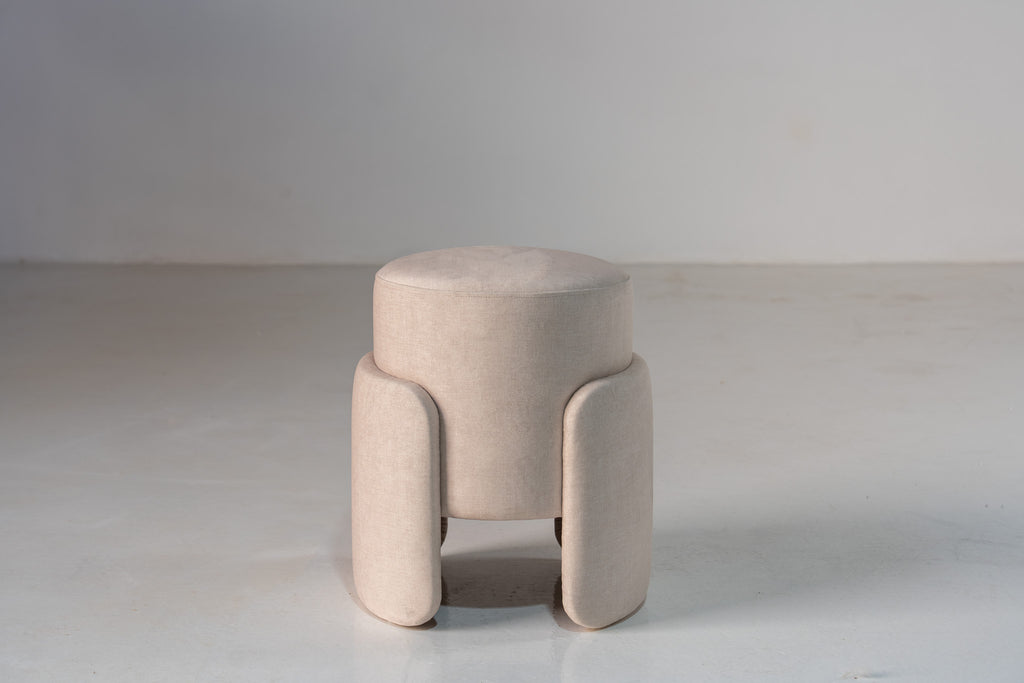 Column Upholstered Stool II Front View 1
