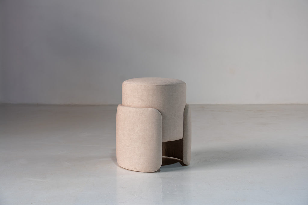 Column Upholstered Stool II Perspective View 2