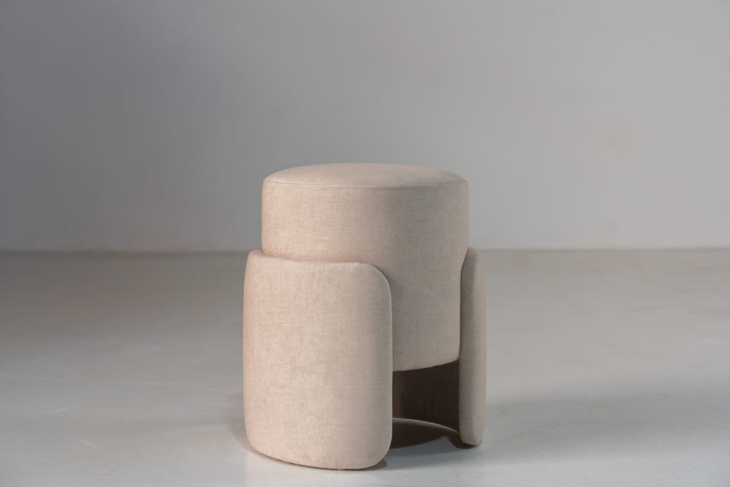 Column Upholstered Stool II Perspective View 3