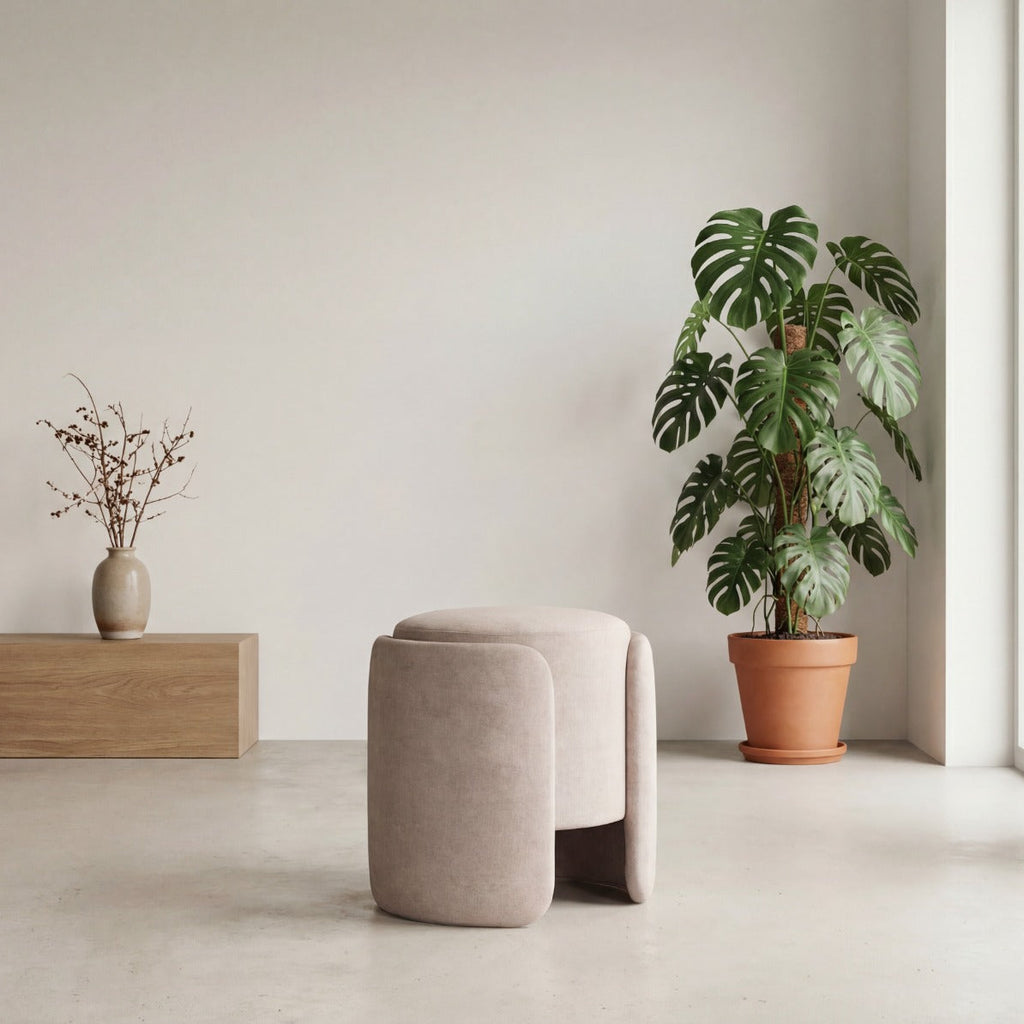 Column Upholstered Stool Indoor View 1