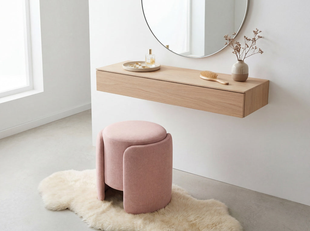 Column Upholstered Stool Indoor View 2