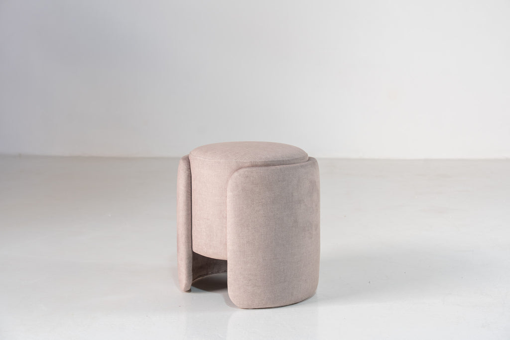 Column Upholstered Stool Perspective View 1