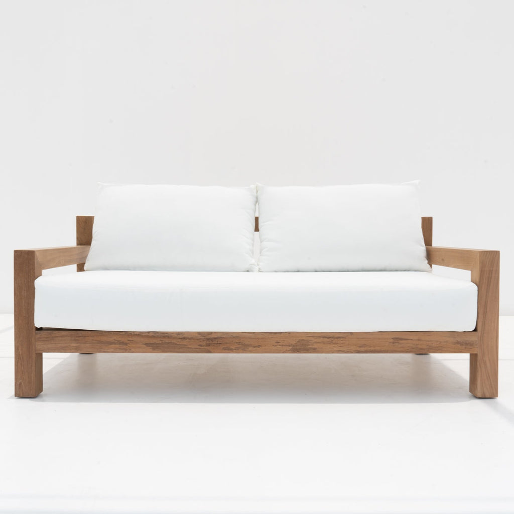 Contemporary Teak 2 Seater Sofa