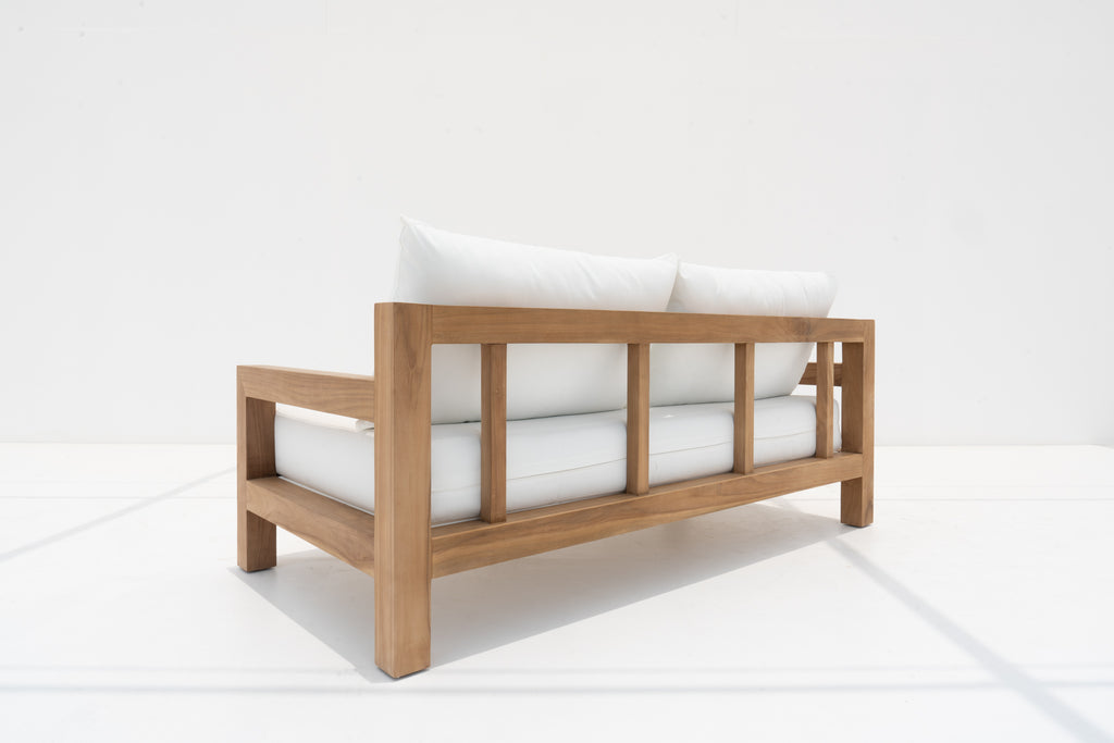 Contemporary Teak 2 Seater Sofa Back view