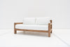 Contemporary Teak 2 Seater Sofa Side view