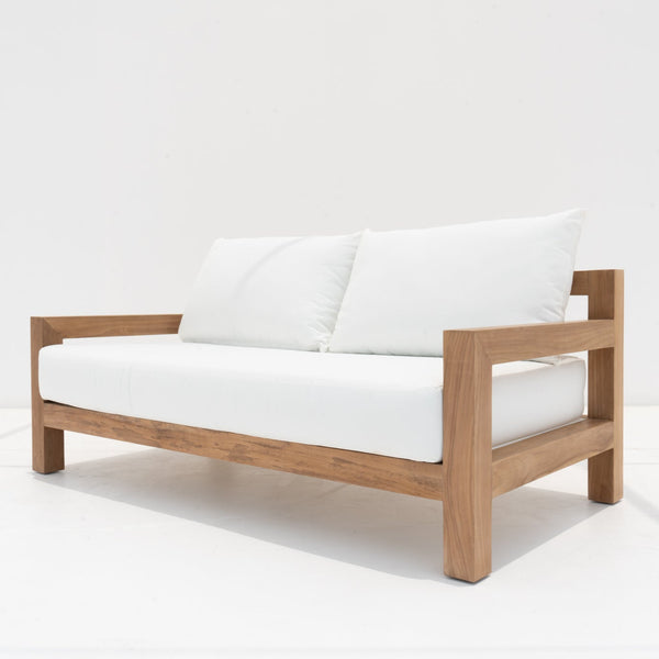 Contemporary Teak 2 Seater Sofa Side view