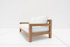 Contemporary Teak 2 Seater Sofa Side view