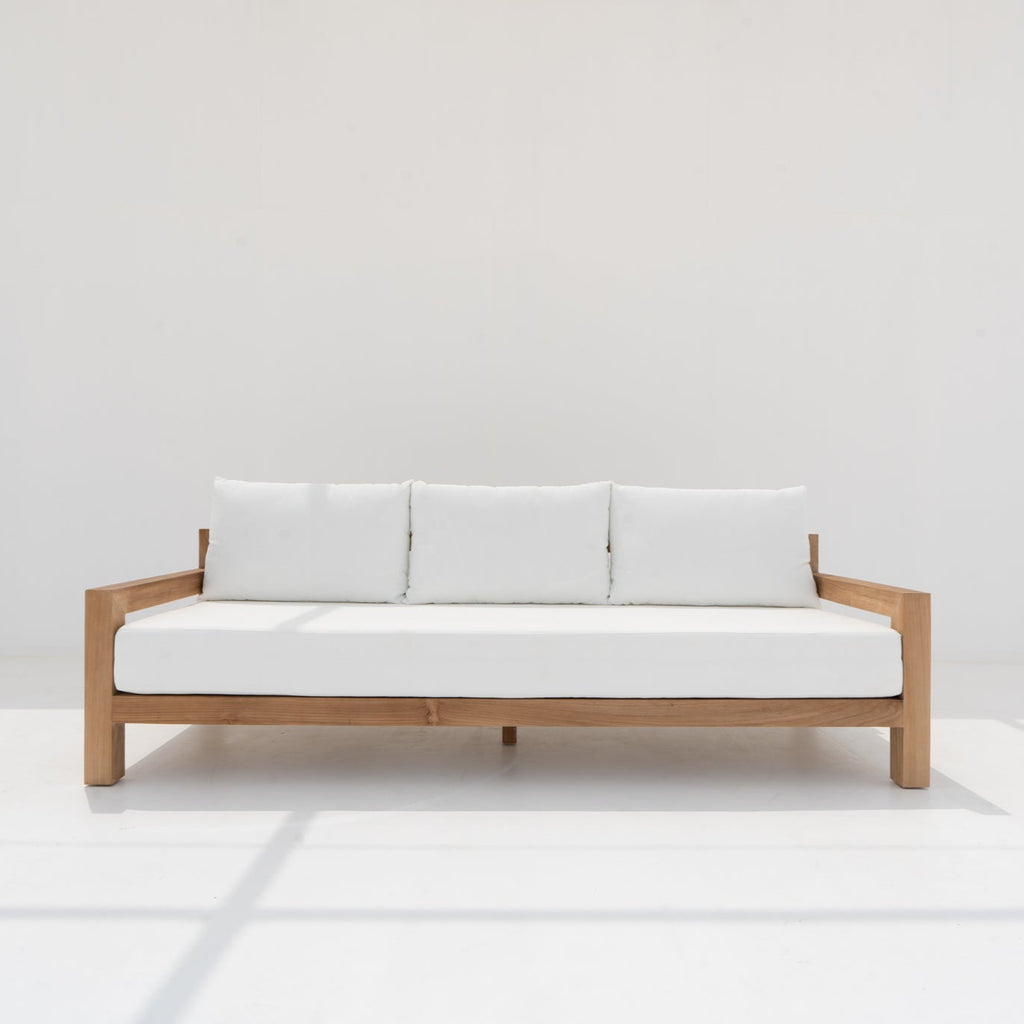 Contemporary Teak 3 Seater Sofa