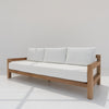 Contemporary Teak 3 Seater Sofa Side view