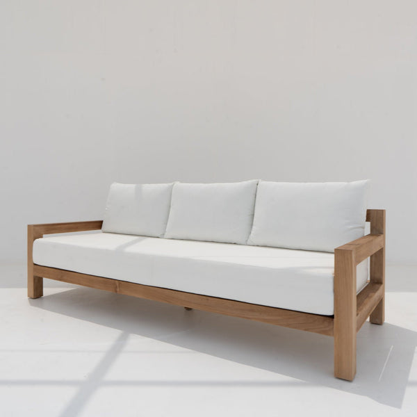 Contemporary Teak 3 Seater Sofa Side view