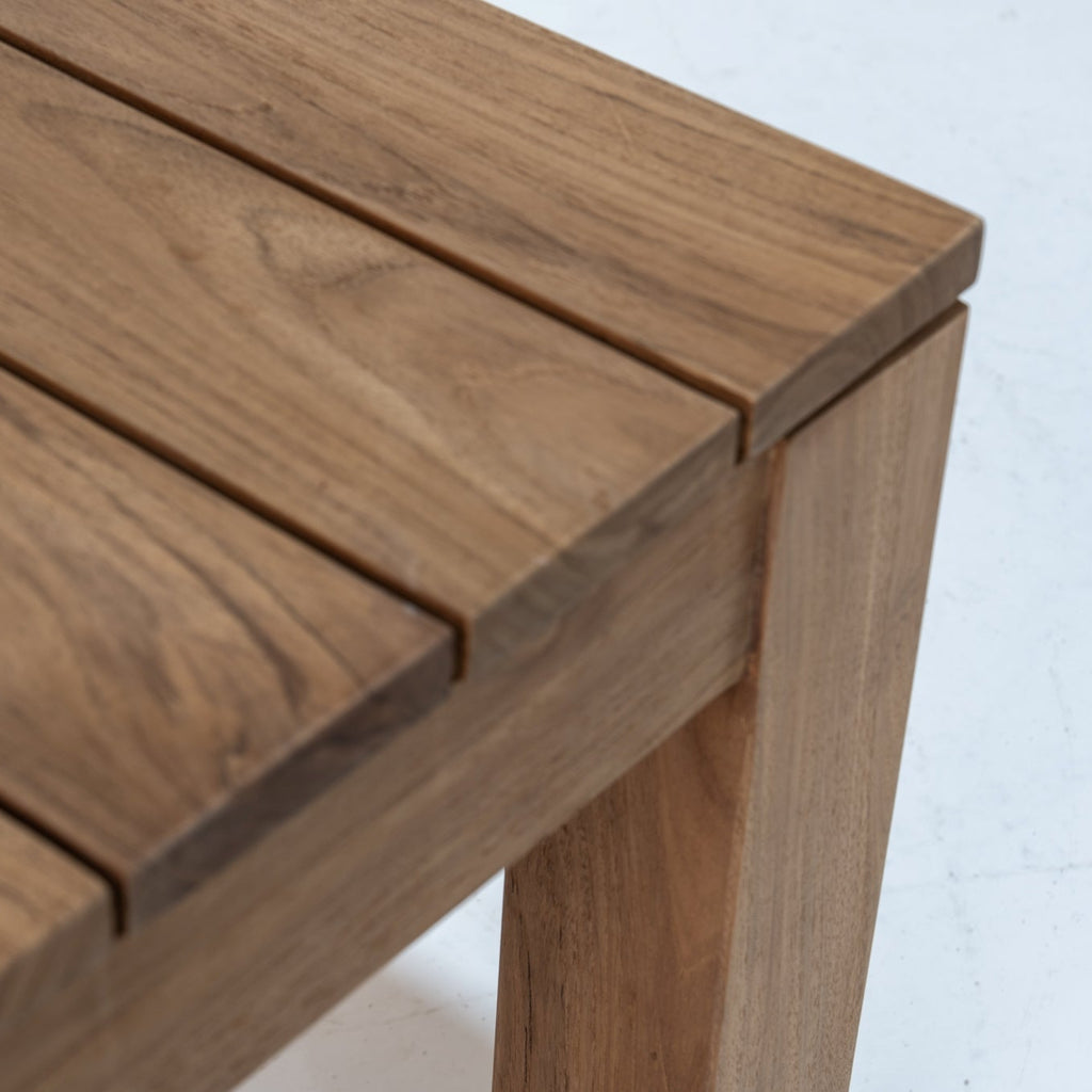 Contemporary Teak Side Table Detailed Top View 1