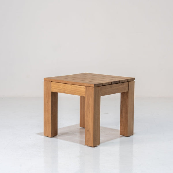 Contemporary Teak Side Table Perspective View 1