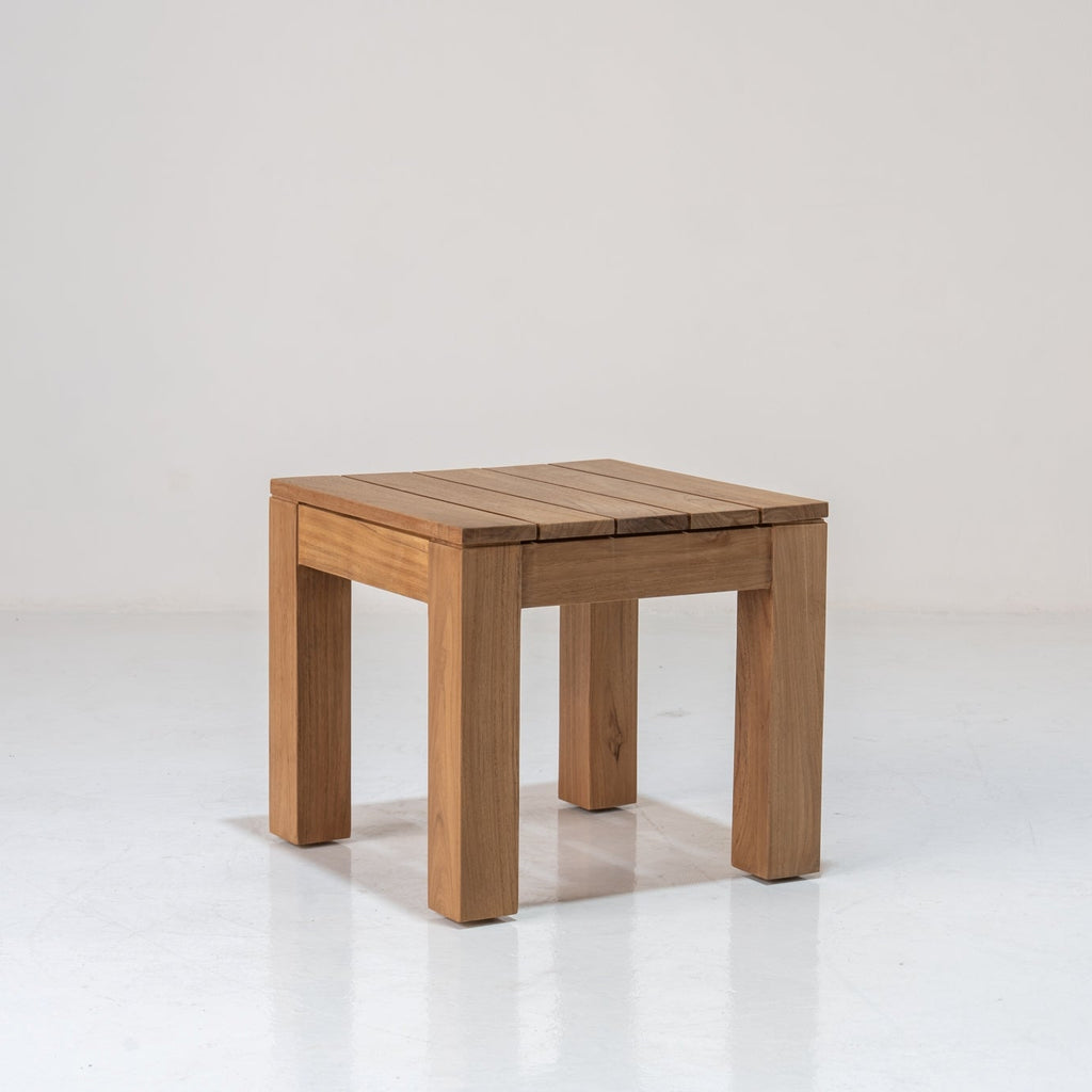 Contemporary Teak Side Table Perspective View 3