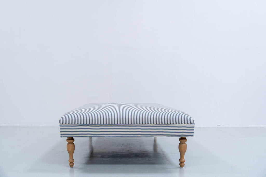Cotswold Ticking Stripe Ottoman Front View 1