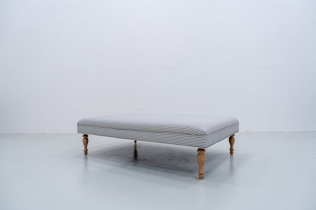 Cotswold Ticking Stripe Ottoman Perspective View 1