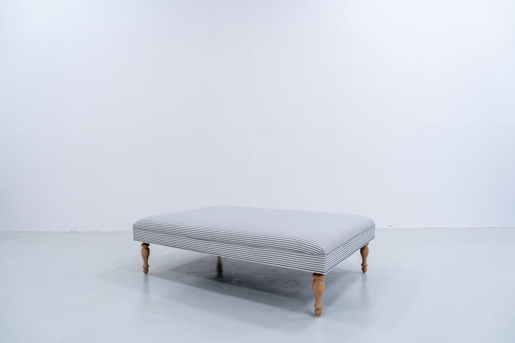 Cotswold Ticking Stripe Ottoman Perspective View 2