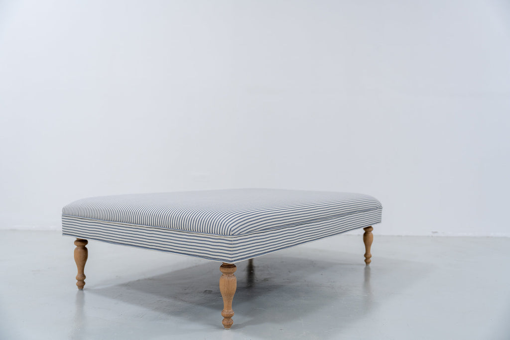 Cotswold Ticking Stripe Ottoman Perspective View 3