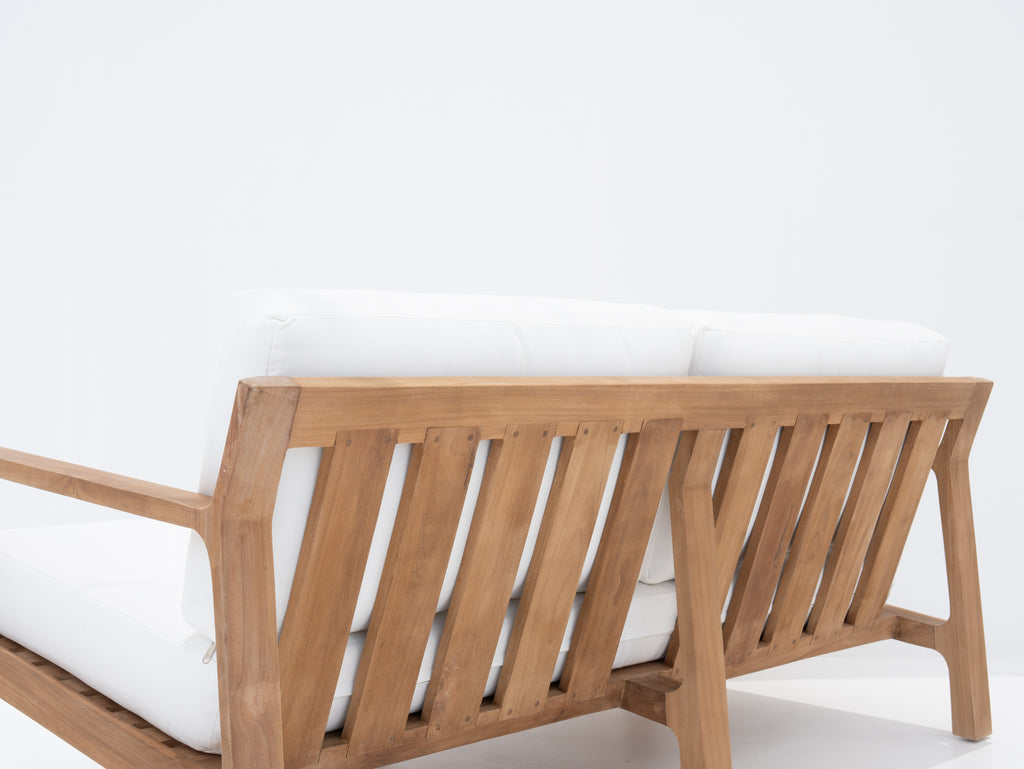 Crete Teak 2 Seater Sofa Back view