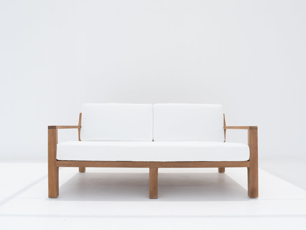 Crete Teak 2 Seater Sofa Front view