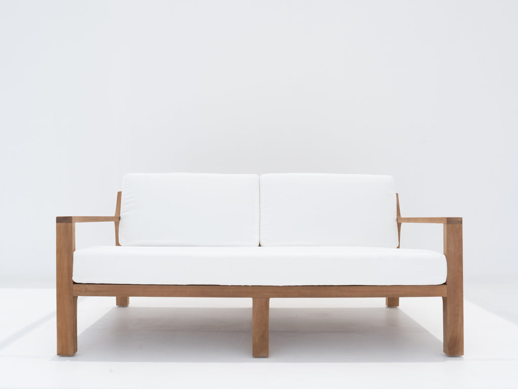 Crete Teak 2 Seater Sofa Front view