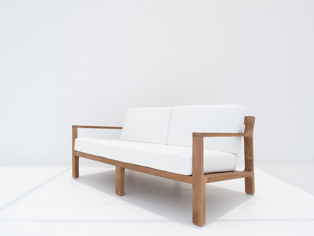 Crete Teak 2 Seater Sofa Side view