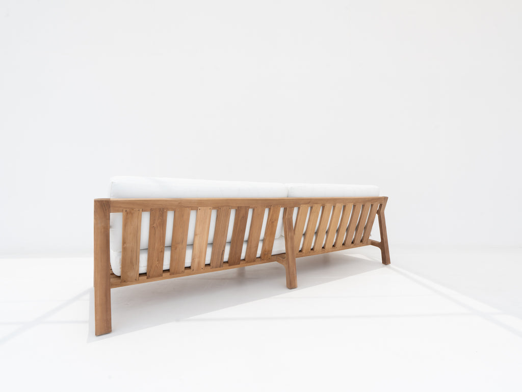 Crete Teak 3 Seater Sofa Back view