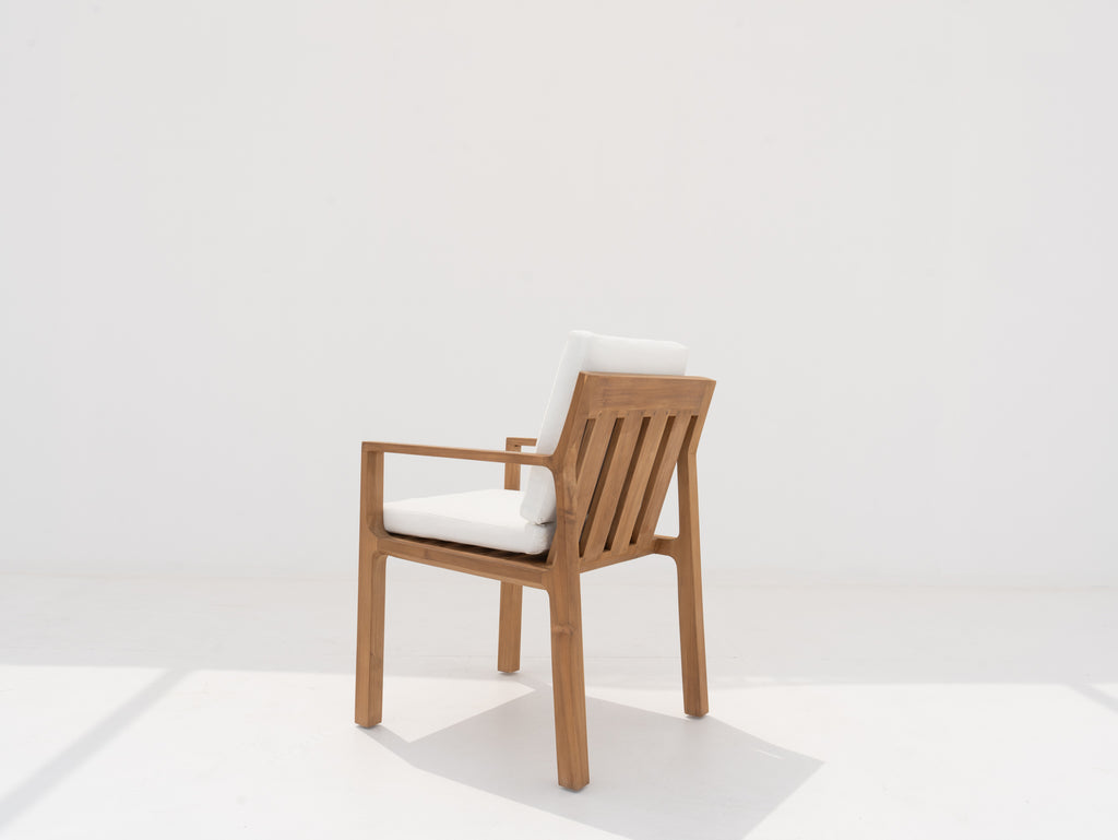 Crete Teak Dining Arm Chair Back view