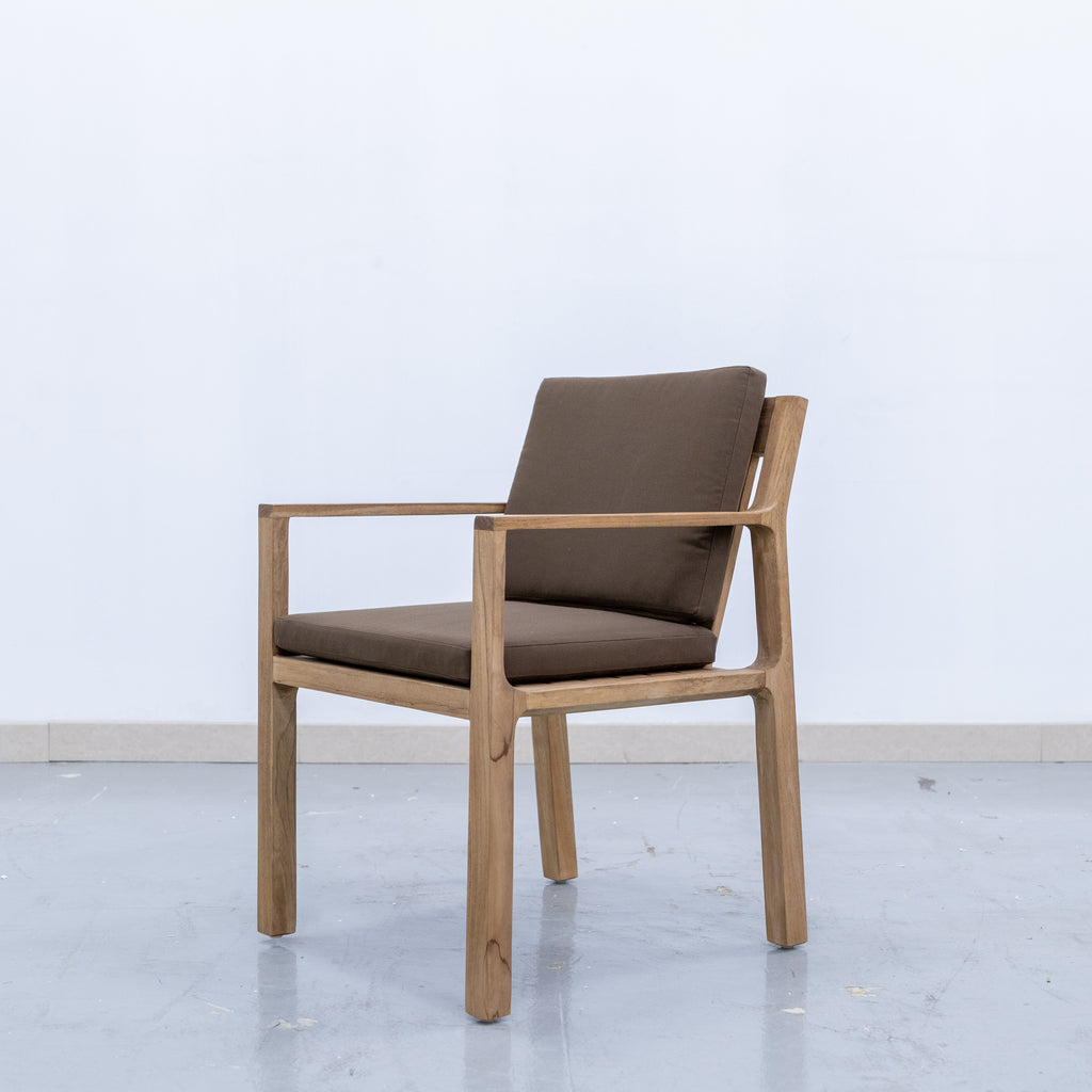 Crete Teak Dining Arm Chair Side view 2