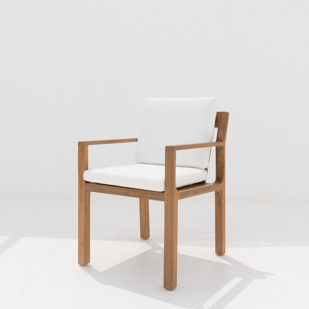 Crete Teak Dining Arm Chair Side view