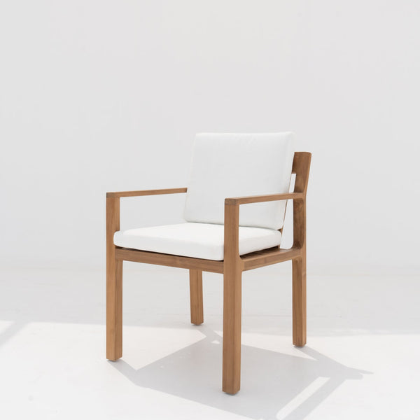 Crete Teak Dining Arm Chair Side view