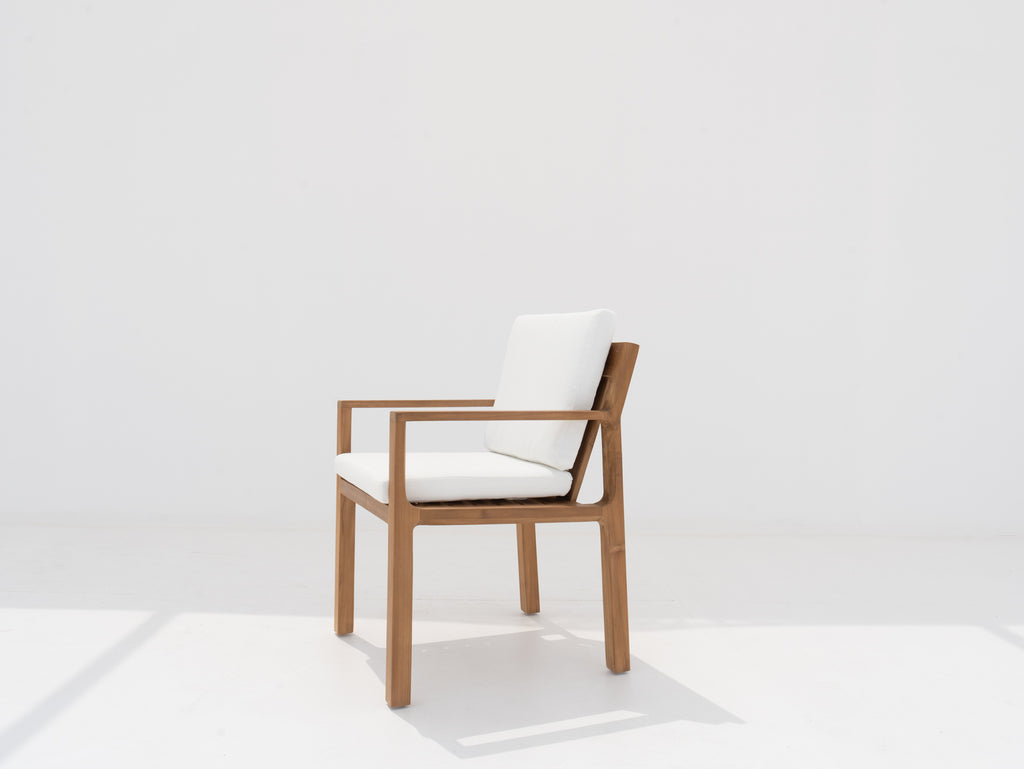 Crete Teak Dining Arm Chair Side view