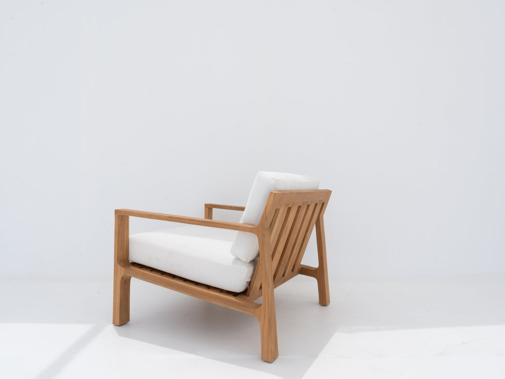 Crete Teak Lounge Chair Back view