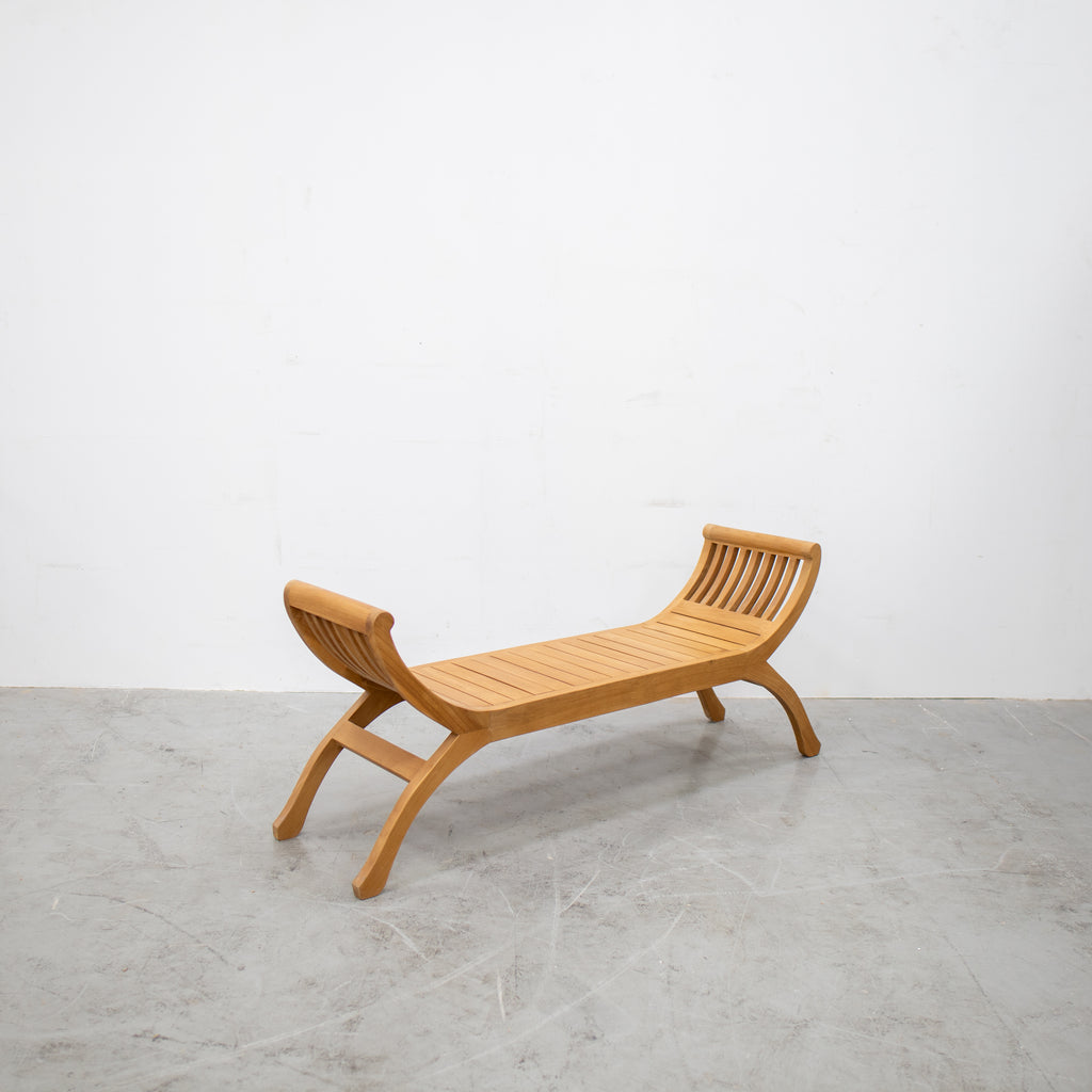 Curved Teak Bench