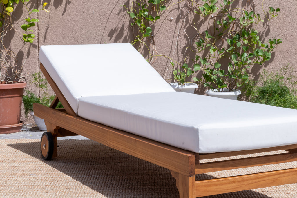 Dallas Teak Sun Lounger Customer Home