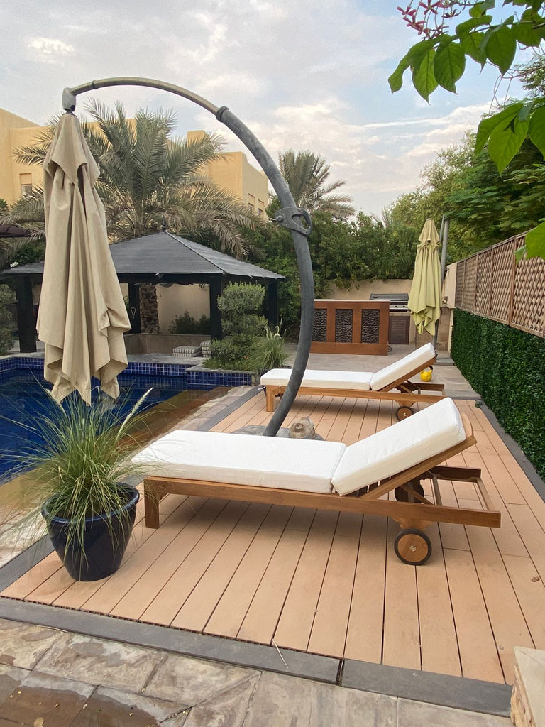 Dallas Teak Sun Lounger Customer Home 4
