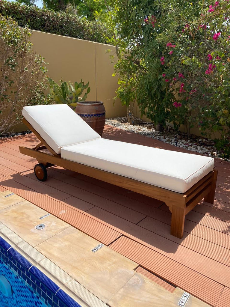 Dallas Teak Sun Lounger Customer Home