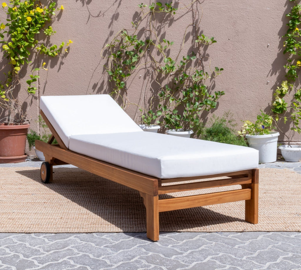 Dallas Teak Sun Lounger Customer Home