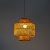 Desert Fringe Rattan Pendant Light Night View 2