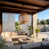 Desert Fringe Rattan Pendant Light Outdoor View
