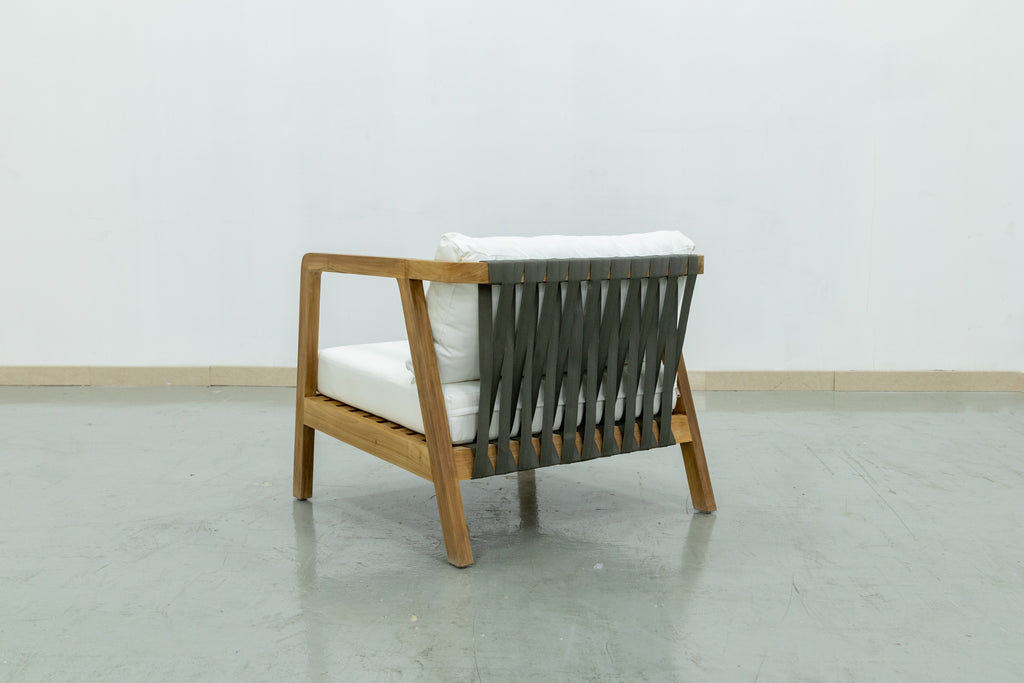 Dexx Teak & Rope Single Seater Back view