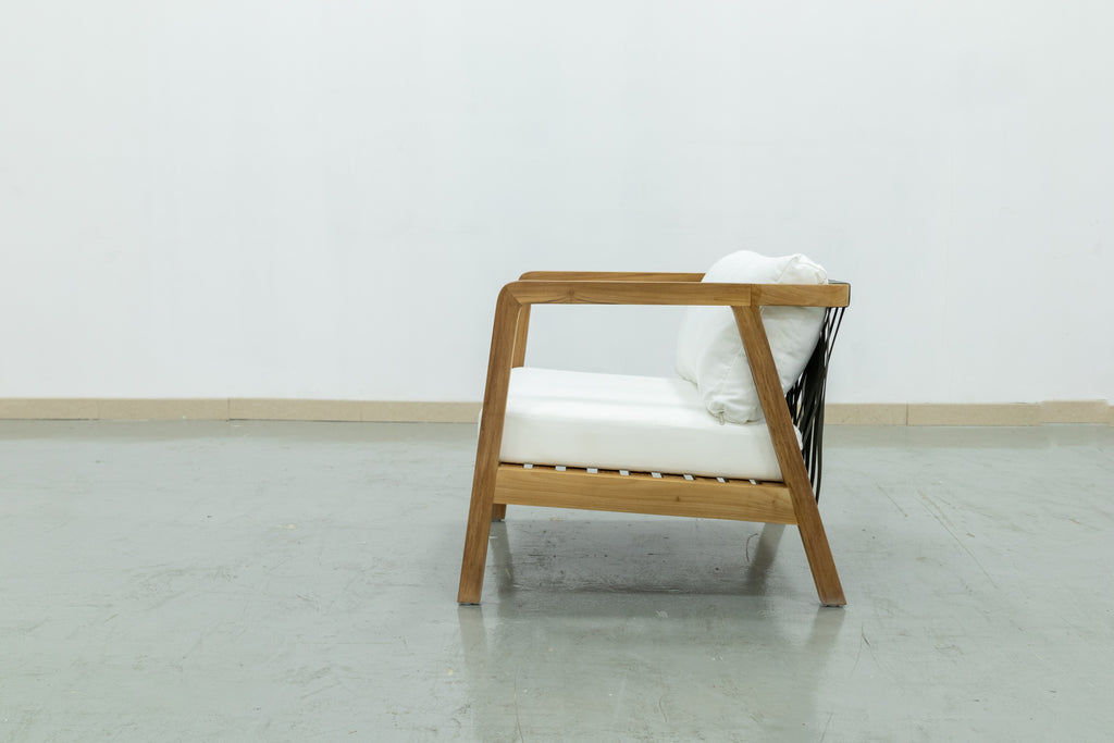 Dexx Teak & Rope Single Seater Side view