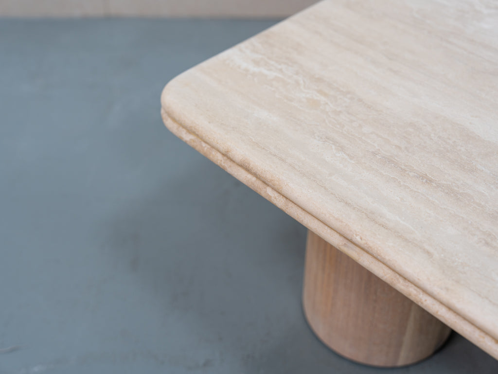 Drift Travertine Coffee Table Detailed Top Texture View 3