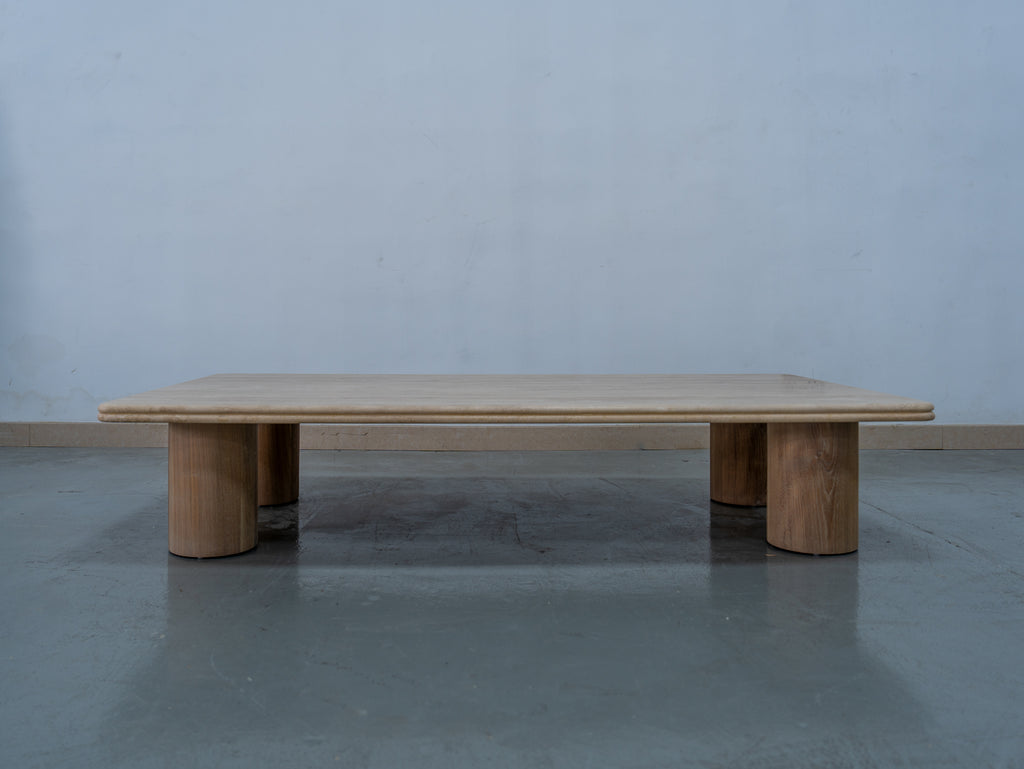 Drift Travertine Coffee Table Front View 2