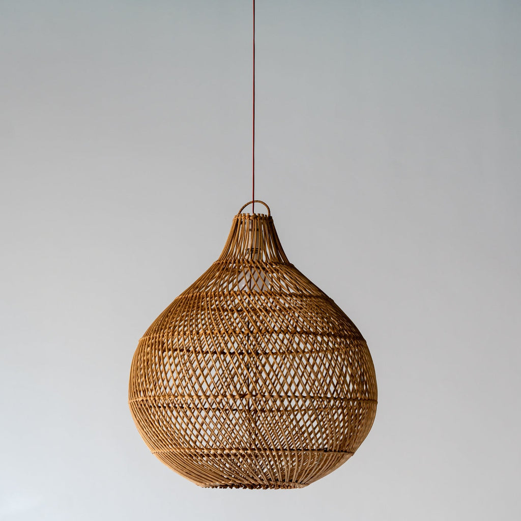 Dune Drop Rattan Pendant Light Perspective Morning View 2