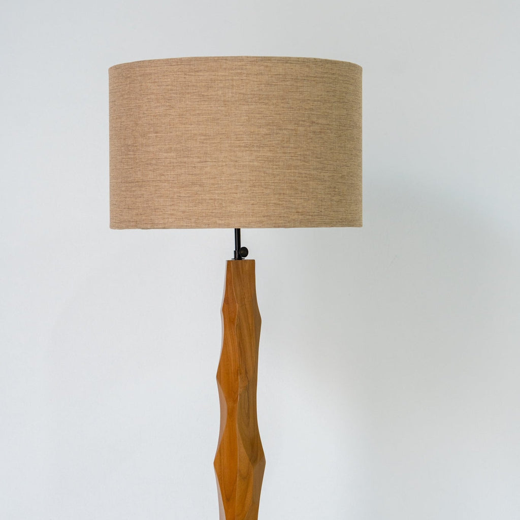 Dune Sculpted Wood Floor Lamp Front Perspective View 1